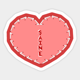 InSaine1ove Pink Heart Sticker